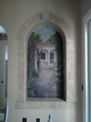 Dining area Wall Niche Mediterranean Mural & Faux Stone